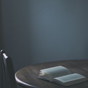 Preview wallpaper book, table, reading, minimalism