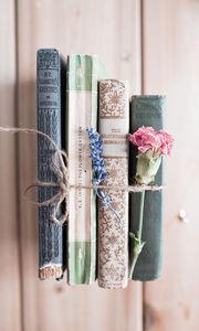 Preview wallpaper books, flowers, rope