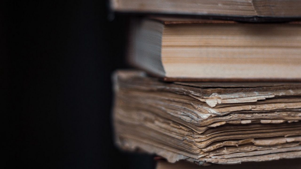 Wallpaper books, old, stack, reading