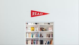 Preview wallpaper books, shelf, reading, minimalism
