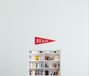 Preview wallpaper books, shelf, reading, minimalism