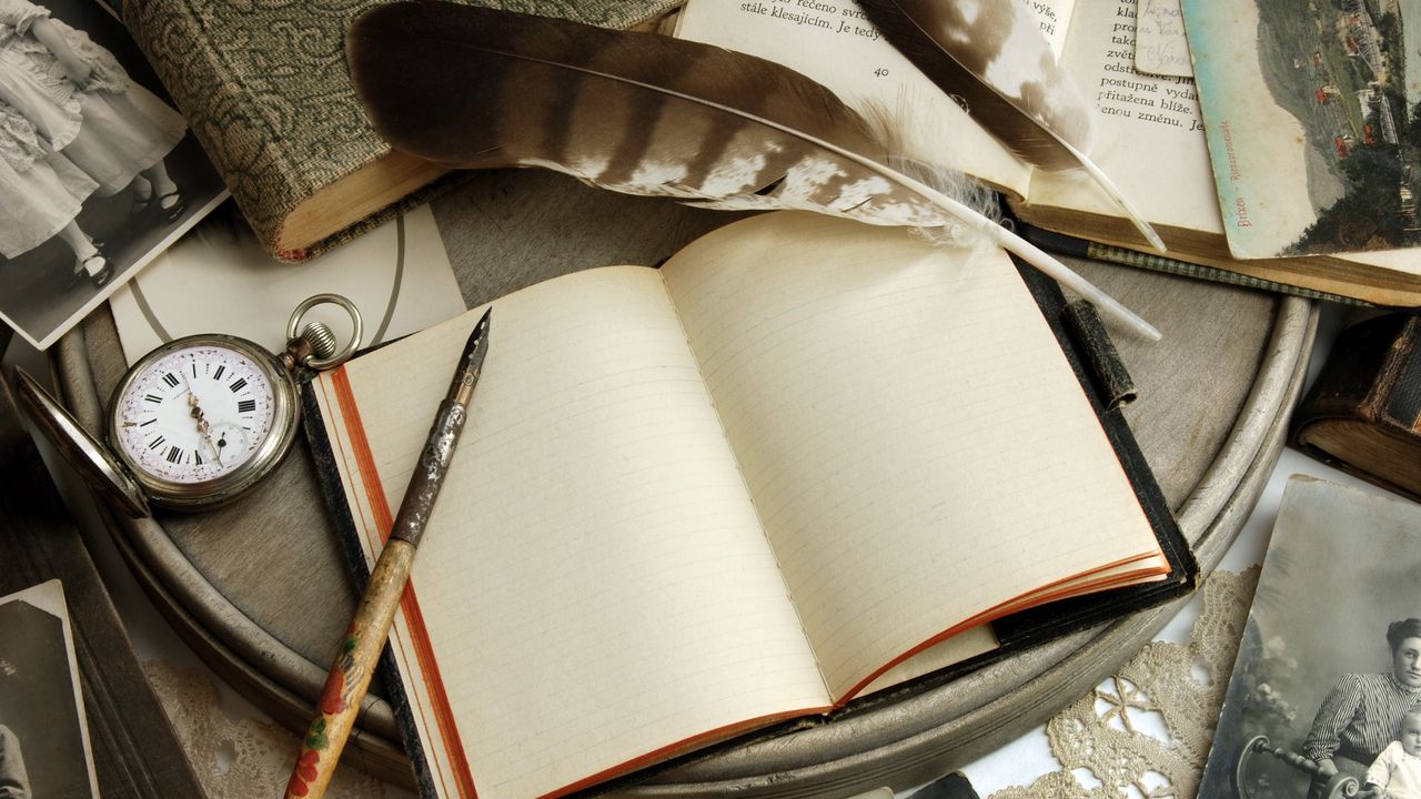 Download Wallpaper 1280x7 Books Vintage Paper Cards Notebook Retro Hd Hdv 7p Hd Background