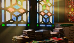 Preview wallpaper books, window, light, rays