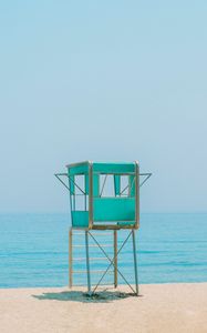 Preview wallpaper booth, beach, sand, sea, horizon