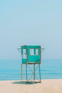 Preview wallpaper booth, beach, sand, sea, horizon
