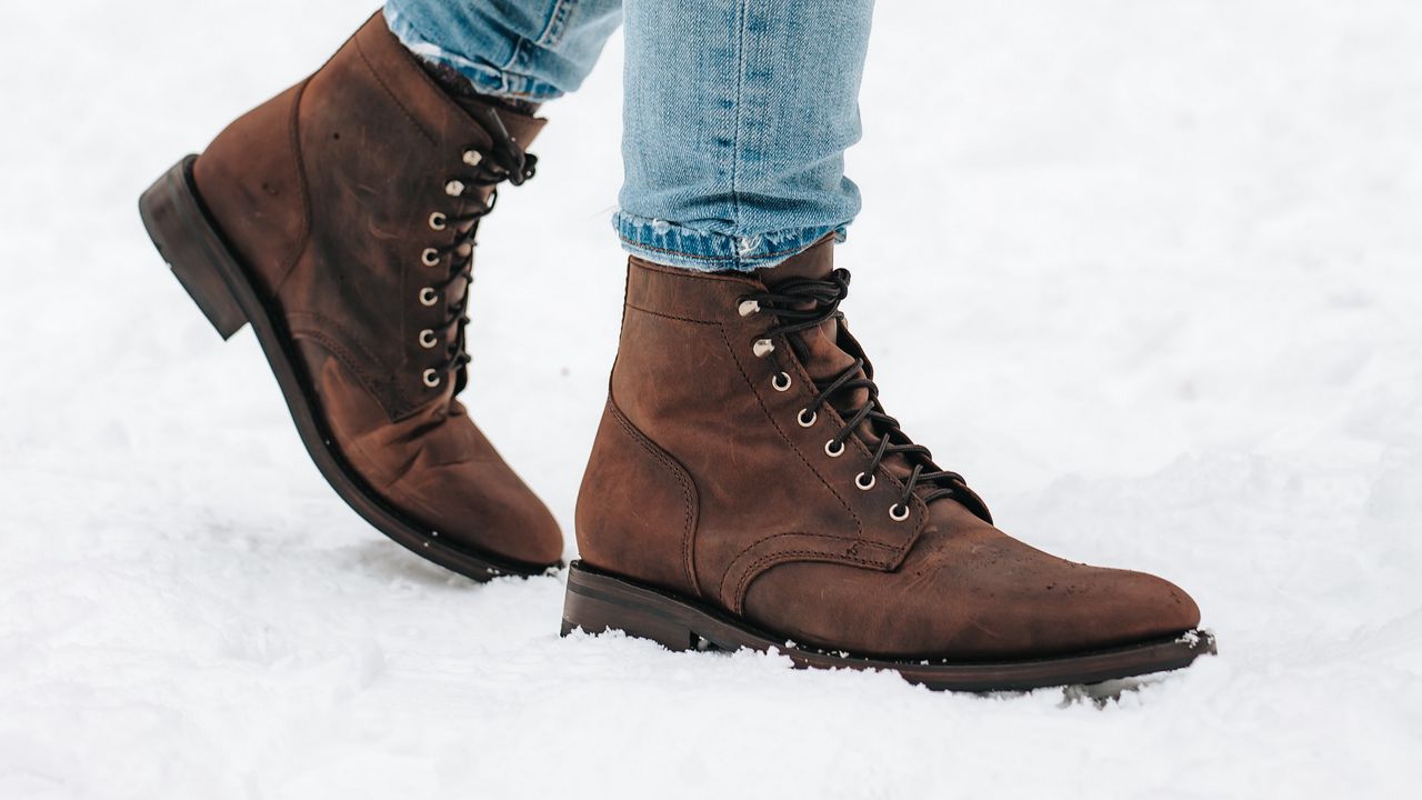 Wallpaper boots, legs, snow, jeans