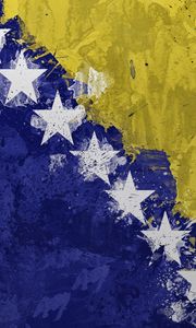 Preview wallpaper bosnia and herzegovina, flag, color, texture, stars, spots, symbolism