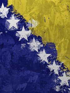 Preview wallpaper bosnia and herzegovina, flag, color, texture, stars, spots, symbolism