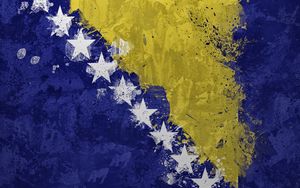 Preview wallpaper bosnia and herzegovina, flag, color, texture, stars, spots, symbolism