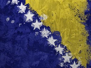 Preview wallpaper bosnia and herzegovina, flag, color, texture, stars, spots, symbolism