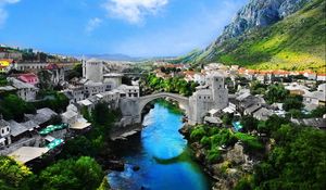 Preview wallpaper bosnia and herzegovina, mostar old town, mostar, nature, landscape