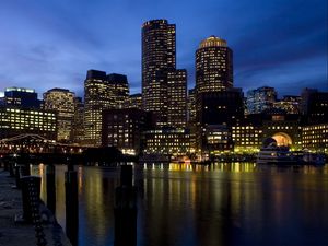 Preview wallpaper boston, city landscape, comfort, river, solitude, silence, tranquility