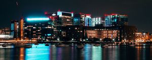 Preview wallpaper boston, usa, buildings, city lights, night