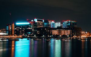 Preview wallpaper boston, usa, buildings, city lights, night