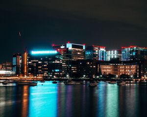 Preview wallpaper boston, usa, buildings, city lights, night