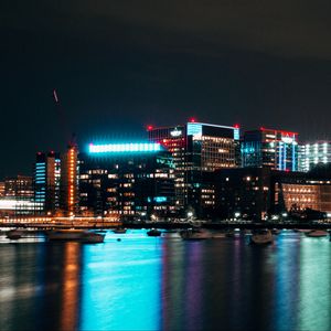 Preview wallpaper boston, usa, buildings, city lights, night