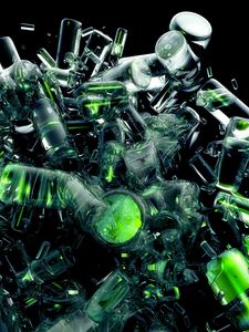 Preview wallpaper bottles, explosion, glass