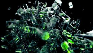 Preview wallpaper bottles, glass, debris, explosion, dynamics