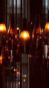 Preview wallpaper bottles, lamps, lights, glass, dark