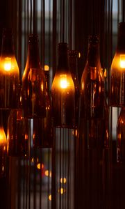 Preview wallpaper bottles, lamps, lights, glass, dark