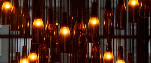 Preview wallpaper bottles, lamps, lights, glass, dark