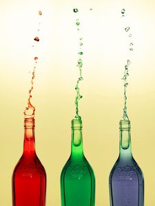 Preview wallpaper bottles, splashes, colorful