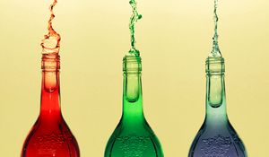 Preview wallpaper bottles, splashes, colorful