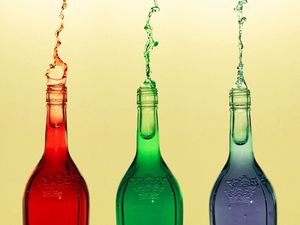 Preview wallpaper bottles, splashes, colorful