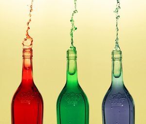 Preview wallpaper bottles, splashes, colorful