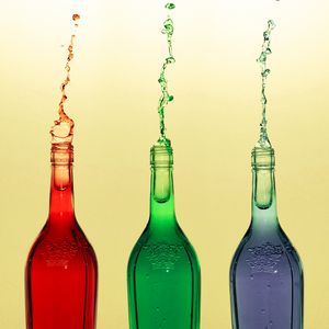 Preview wallpaper bottles, splashes, colorful