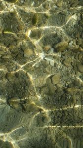 Preview wallpaper bottom, underwater, water, stones, glare