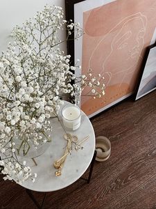 Preview wallpaper bouquet, candle, painting, decor, aesthetics