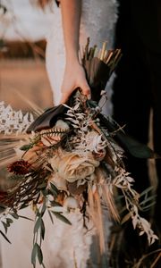 Preview wallpaper bouquet, flowers, hands, wedding