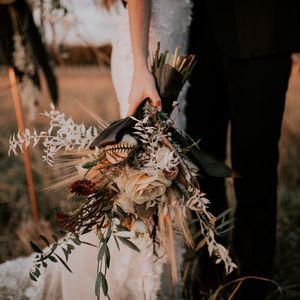 Preview wallpaper bouquet, flowers, hands, wedding