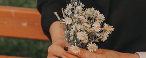 Preview wallpaper bouquet, flowers, hands, ring, girl