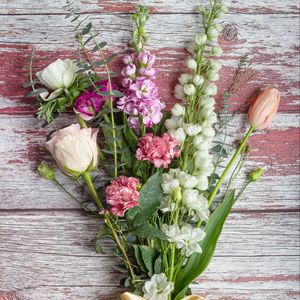 Preview wallpaper bouquet, flowers, ribbon