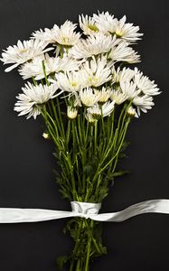 Preview wallpaper bouquet, flowers, white, ribbon