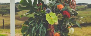 Preview wallpaper bouquet, leaves, flowers, aesthetics