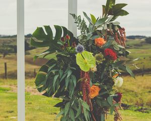 Preview wallpaper bouquet, leaves, flowers, aesthetics