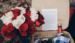 Preview wallpaper bouquet, roses, flowers, composition