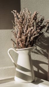 Preview wallpaper bouquet, stems, dry, vase, light