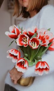 Preview wallpaper bouquet, tulips, red, flowers