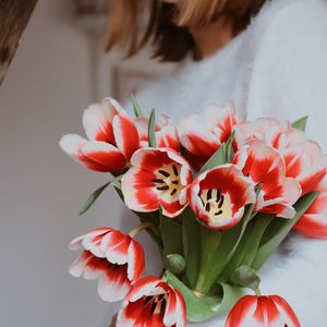 Preview wallpaper bouquet, tulips, red, flowers