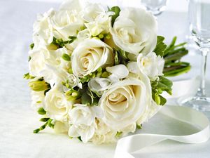 Preview wallpaper bouquet, white, rose, decoration