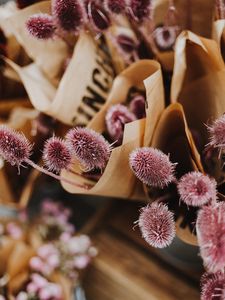 Preview wallpaper bouquets, flowers, purple, closeup