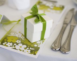 Preview wallpaper box, gift, bow, cutlery, tableware