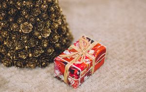 Preview wallpaper box, gift, ornaments, christmas, new year