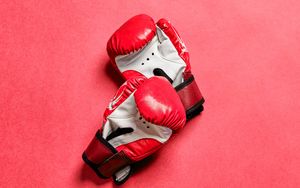 Preview wallpaper boxing gloves, gloves, boxing, red, sport