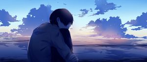 Preview wallpaper boy, alone, sad, anime