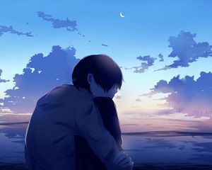 Preview wallpaper boy, alone, sad, anime